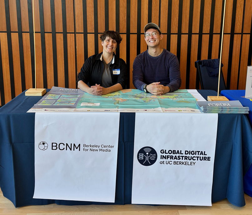 Aaron Fai and Nicole Starosielski at BCNM's GDI Certificate Booth