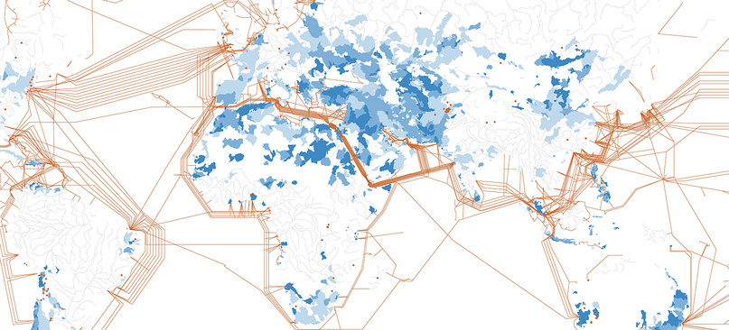 Detail from figure mapping the global ecology of AI infrastructure